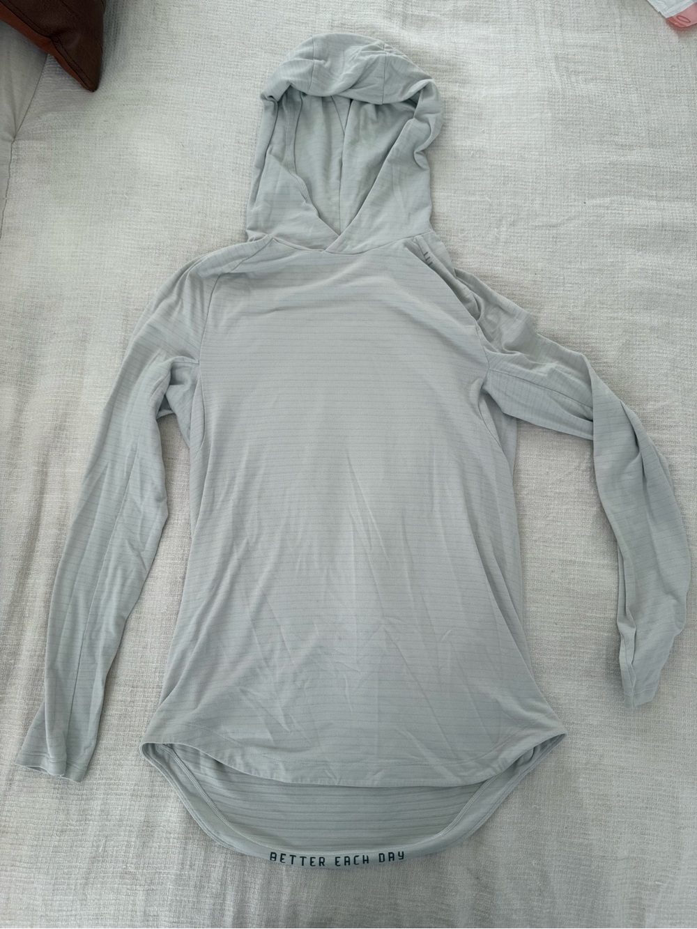 Lululemon Light Gray Hooded Long Sleeve Top